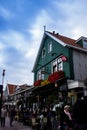 Street in Volendam city , The Netherlands Royalty Free Stock Photo